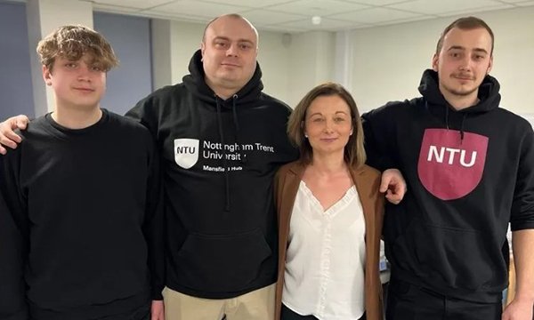 Photo of Adrian and Kacper Dzialo with mum Alicja and brother Jacob, Alicja has been a nurse for years and younger brother Jacob is considering taking up the family profession