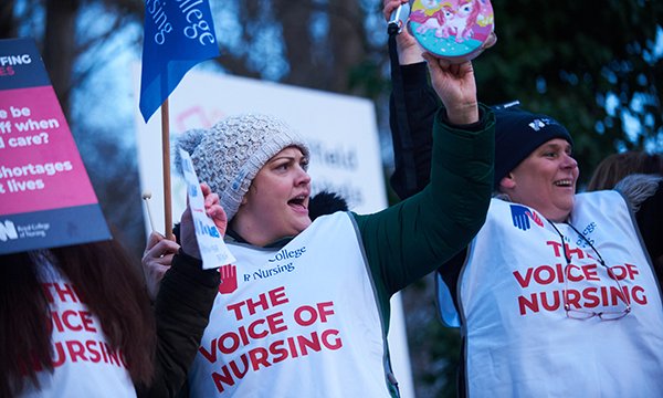 Striking nurses at Northern General Hospital in Sheffield in December 2022 