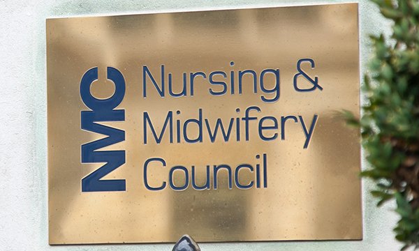 Image of the Nursing and Midwifery Council plaque on its headquarters building