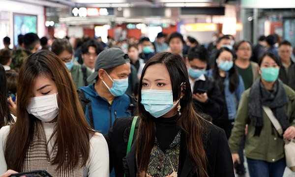 People wearing face masks in Hong Kong